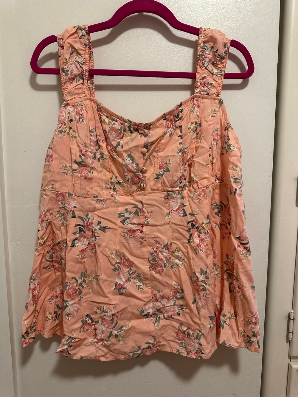Torrid Peplum Washable Challis Corset Top in Bonita Floral Desert Sand
